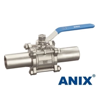 Picture of ANIX Stainless Steel Extended Weld End 3-Piece Full Port Ball Valve 1000 WOG 
