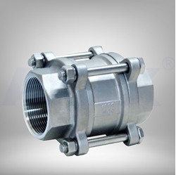 Picture of ANIX Stainless Steel 3-Piece Spring Loaded Check Valve Threaded NPT